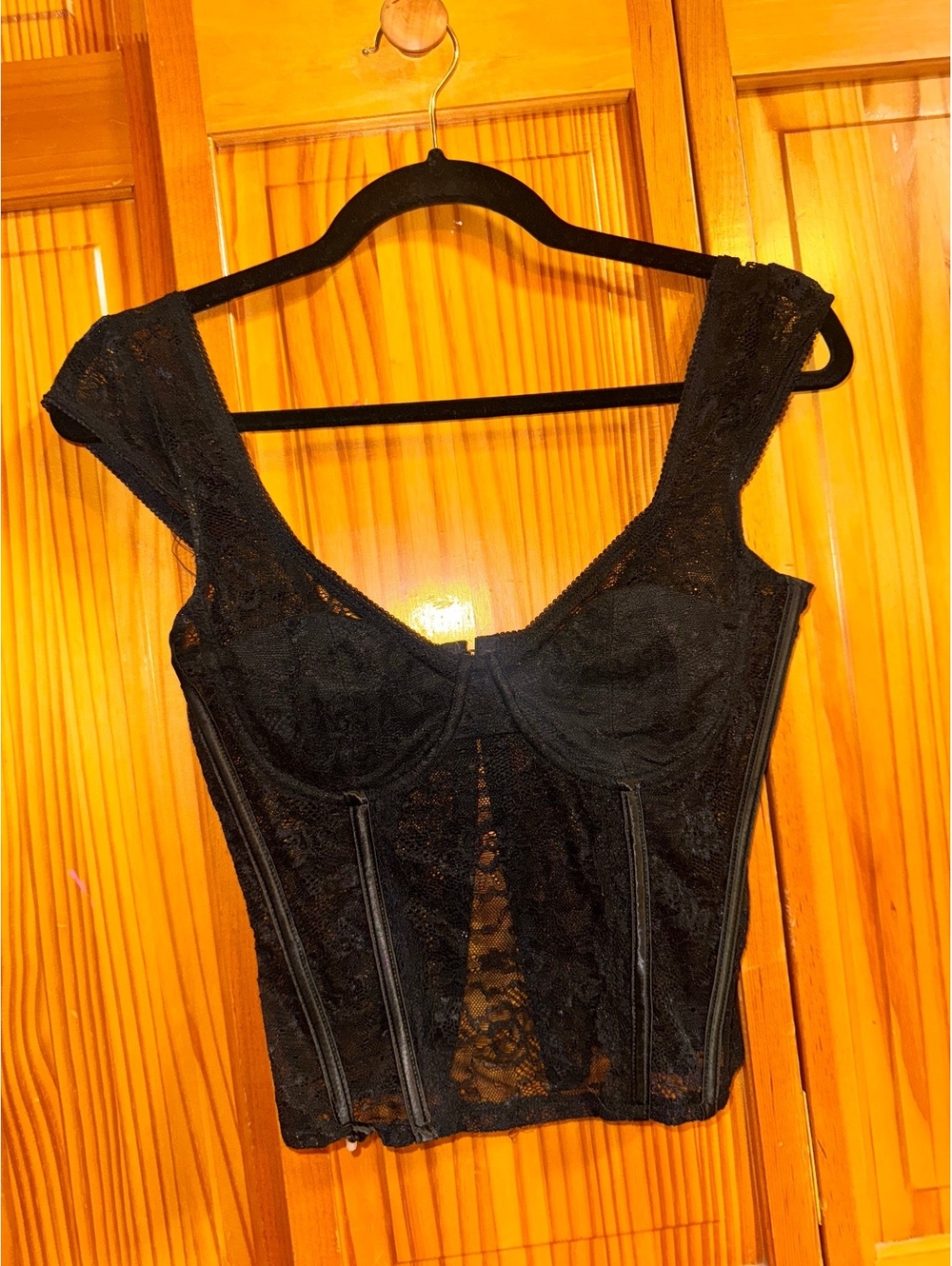 Edikted black lace corset top